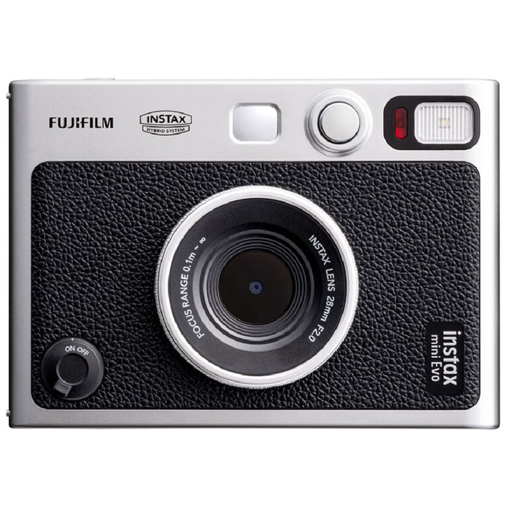 Instax Mini Evo camera kit in black.