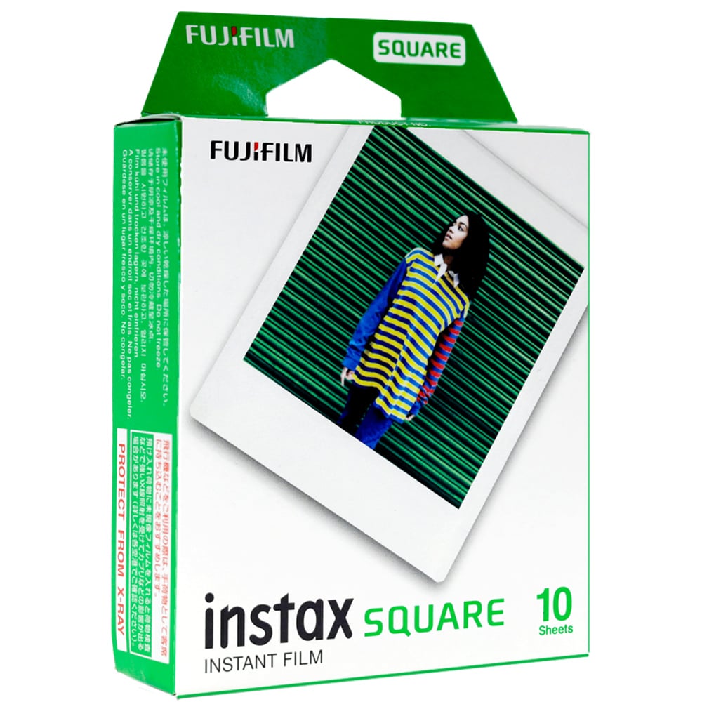 Fujifilm Instax Square Instant Film – square-format instant film with classic white borders, designed for use with all Instax Square cameras and printers.