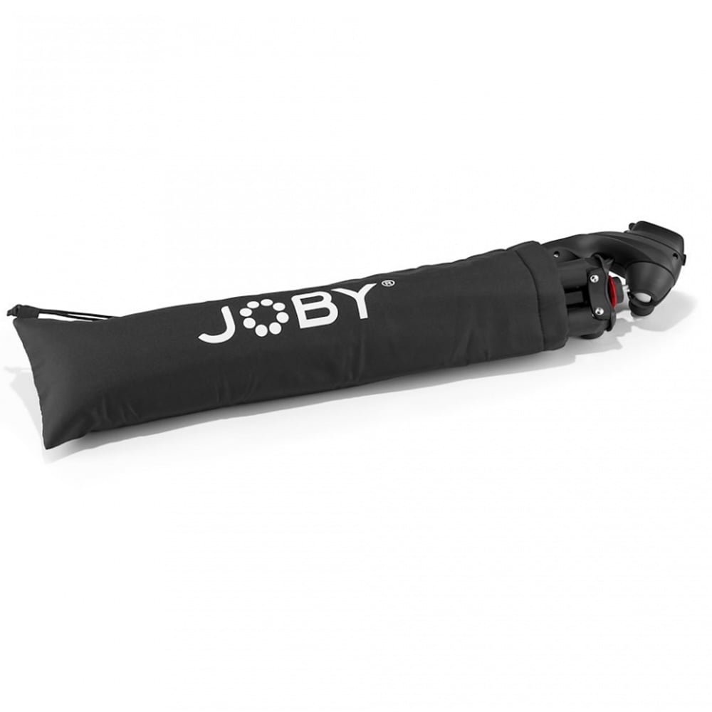 Black umbrella with JOBY logo on a white background