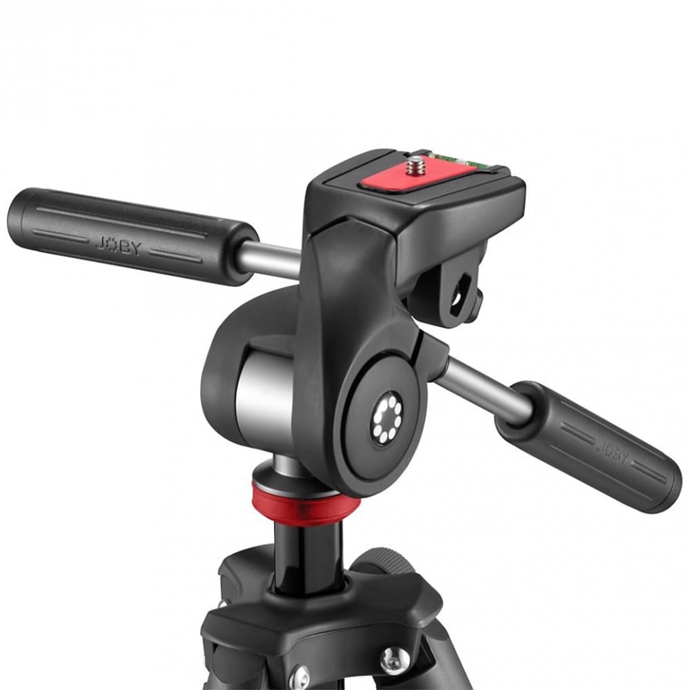 Camera tripod head with JOBY branding on a white background