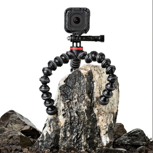 This is a flexible, rugged, high-quality tripod designed and created with action video cameras like the GoPro and comes with a GoPro mount in the box.