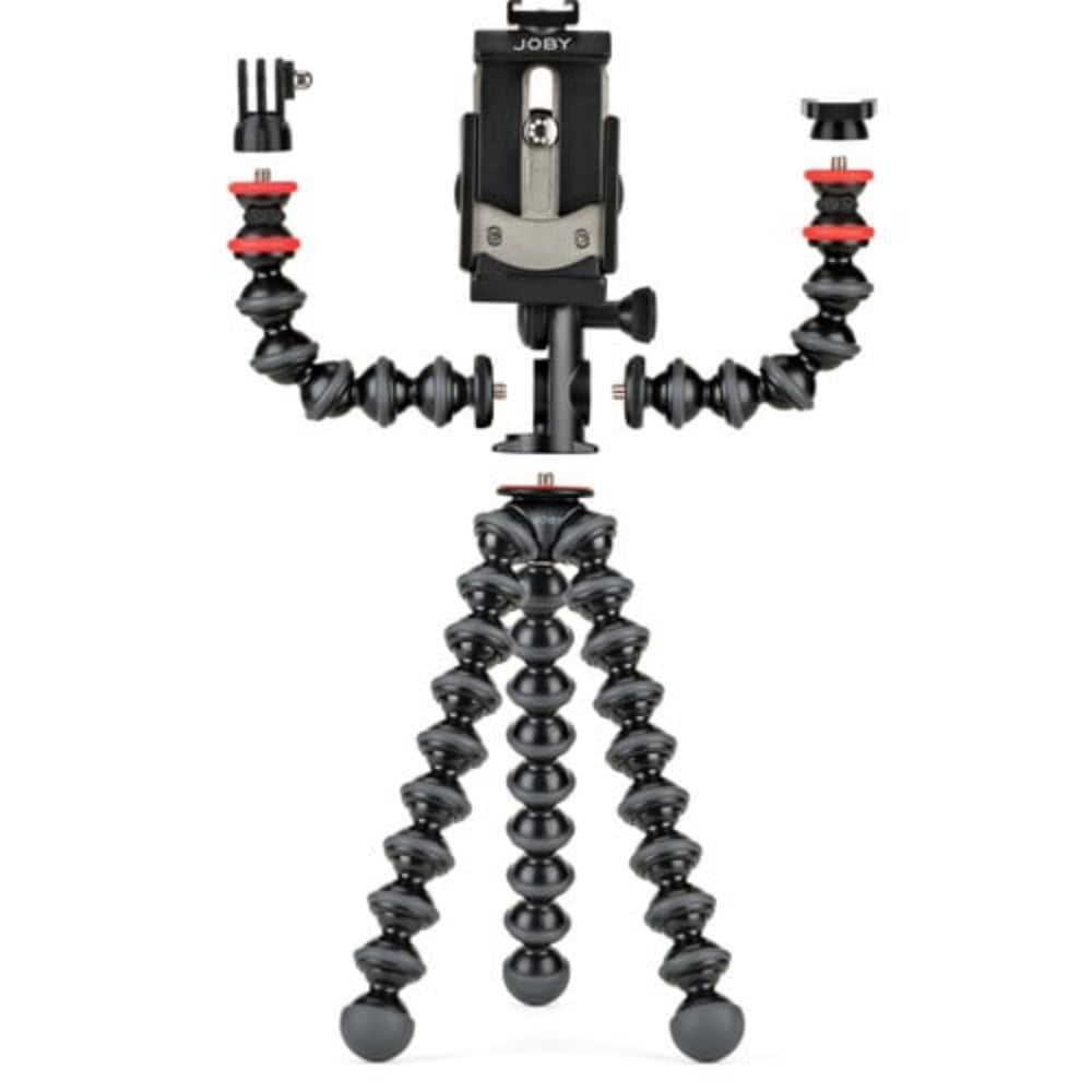 Create pro videos, vlogs, and YouTube content with the GorillaPod Mobile Rig that is flexible, portable, and user-friendly from Joby.