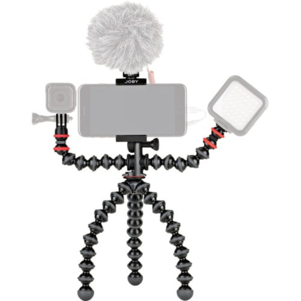 Create pro videos, vlogs, and YouTube content with the GorillaPod Mobile Rig that is flexible, portable, and user-friendly from Joby.