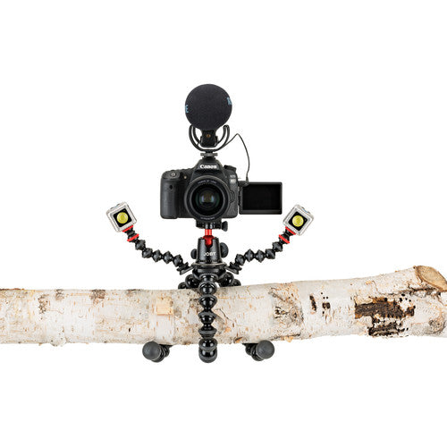 Joby GorillaPod Rig — flexible-legged tripod rig with two articulated accessory arms, cold‑shoe and GoPro mounts.
