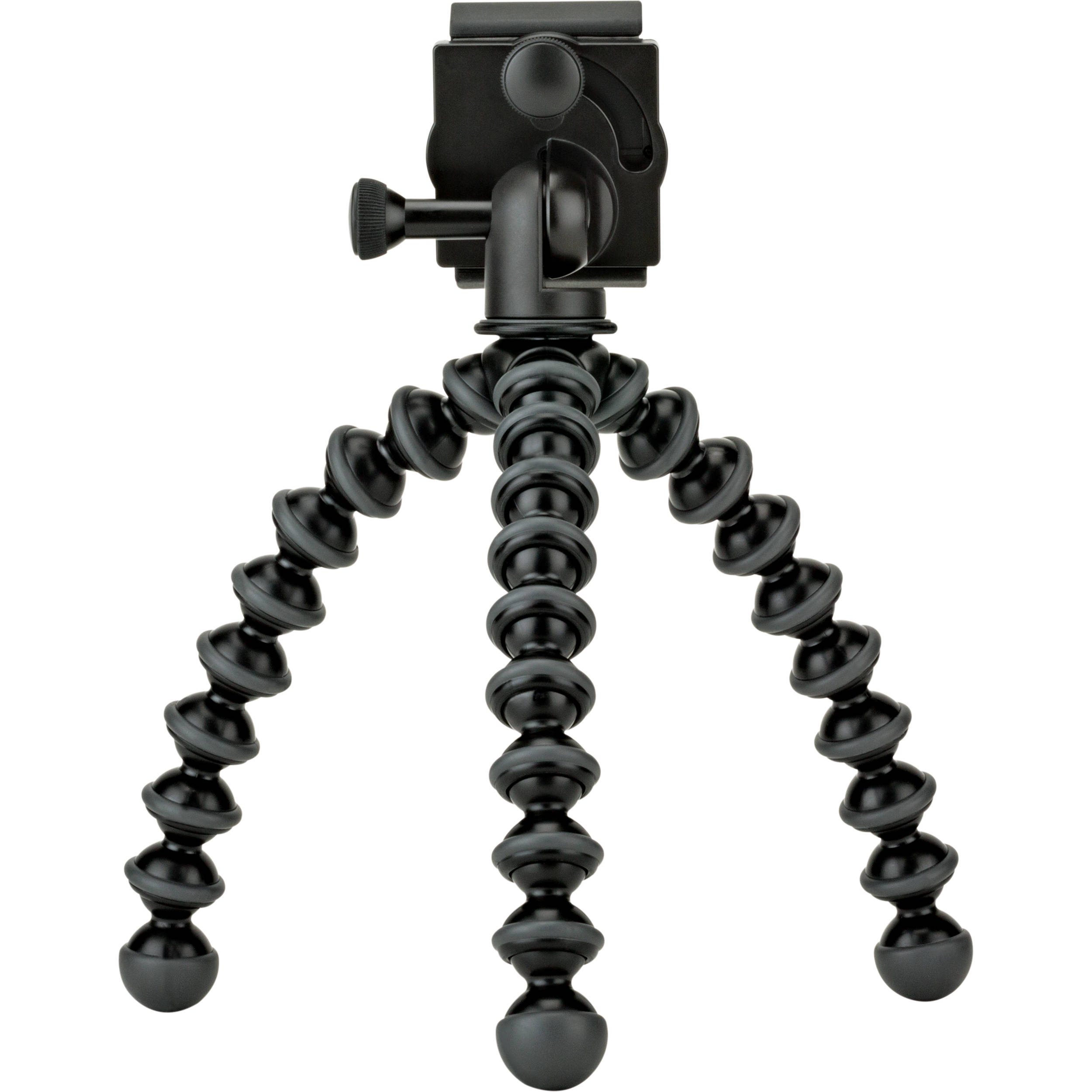 Joby GripTight GorillaPod Stand Pro with premium ABS, TPE, and stainless steel build, securely fits smartphones 5.59 to 9.09 cm wide with or without cases, offers 90° rotation and 150° tilt, and includes flexible tripod legs for stable positioning.