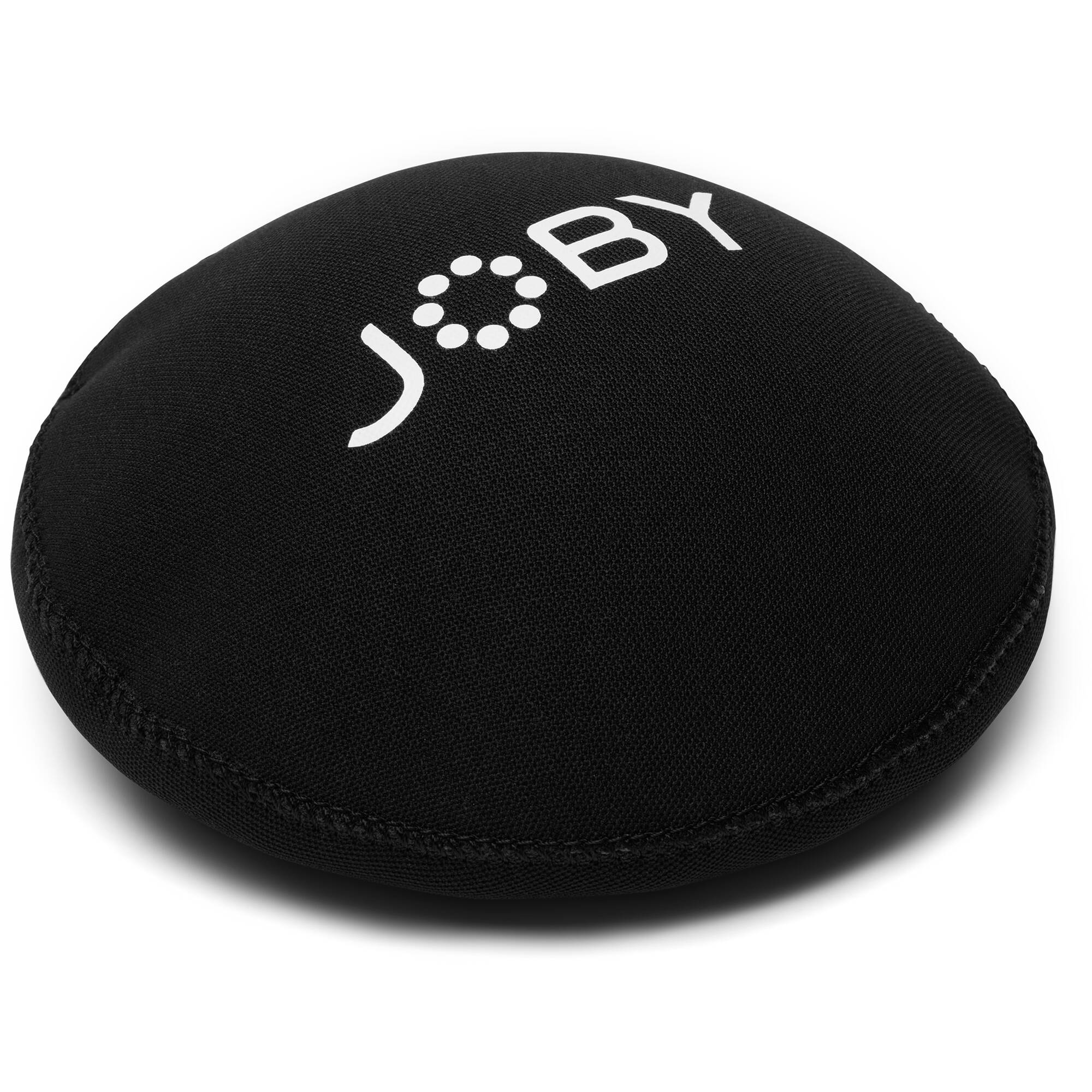 Black circular cushion with 'JOBY' logo on a white background