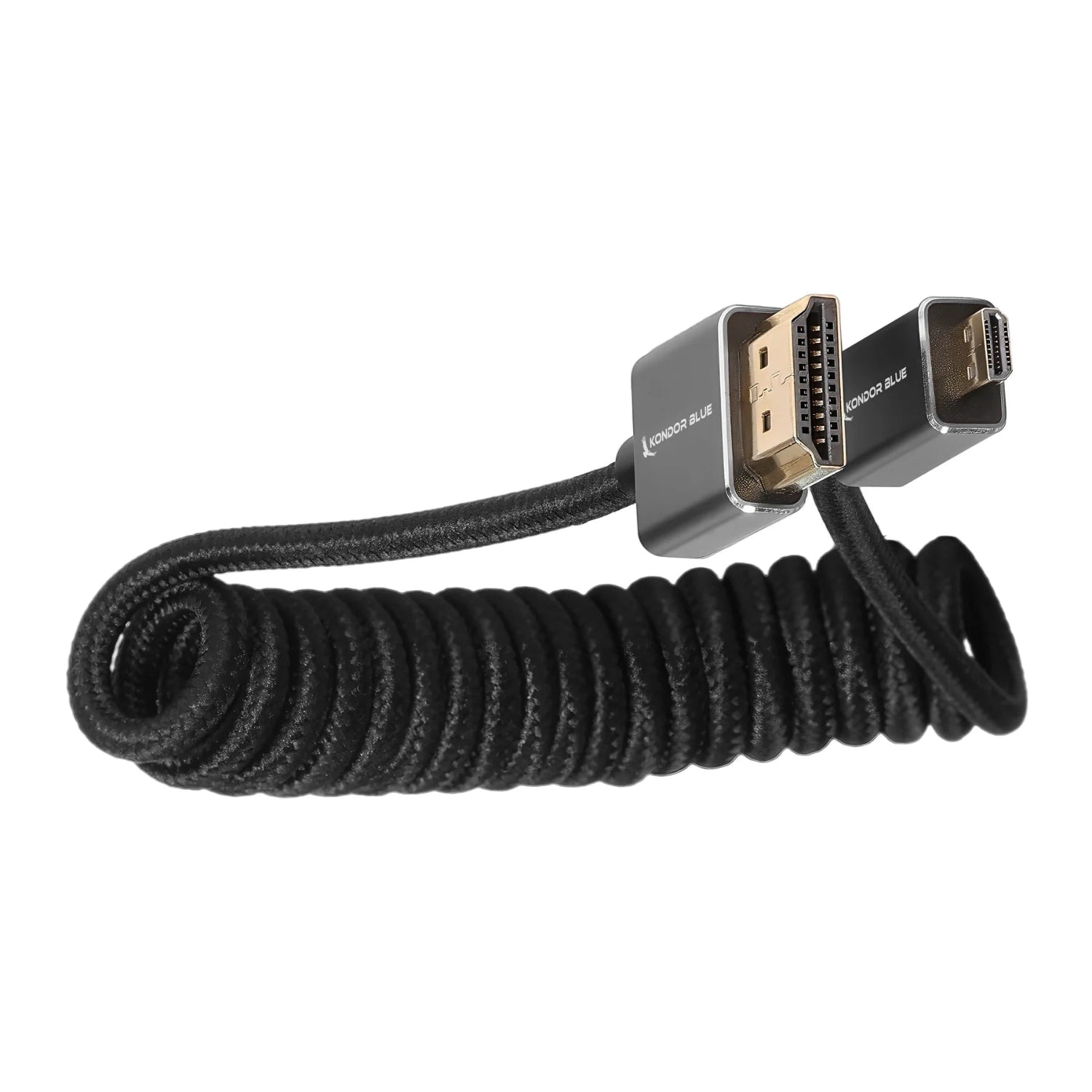 Reduce cable clutter with the Coiled Micro-HDMI to HDMI Cable. HDMI 2.0 certified, supports 4K60 video, 18 Gb/s speeds, and durable braided design.