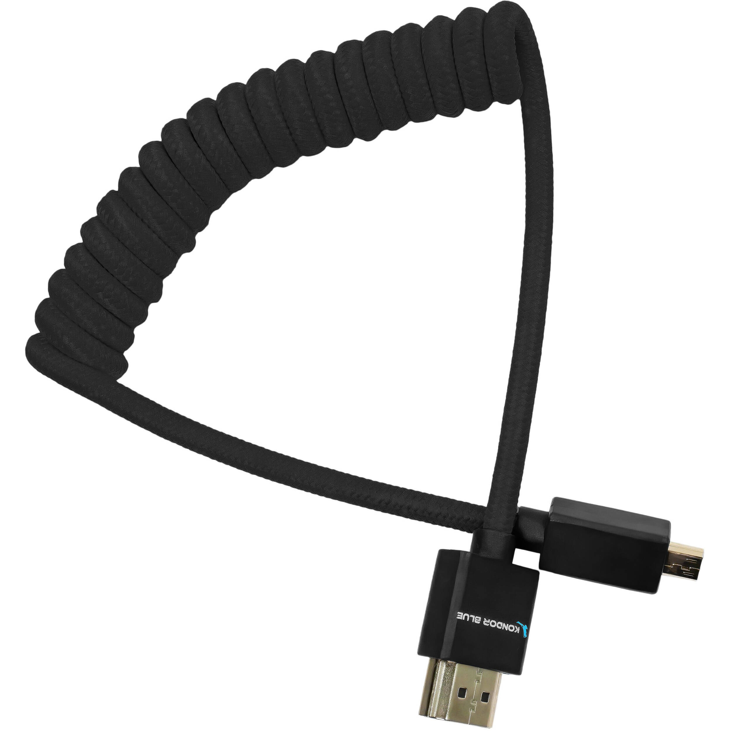 Kondor Blue Coiled Micro HDMI to HDMI Cable (Black)