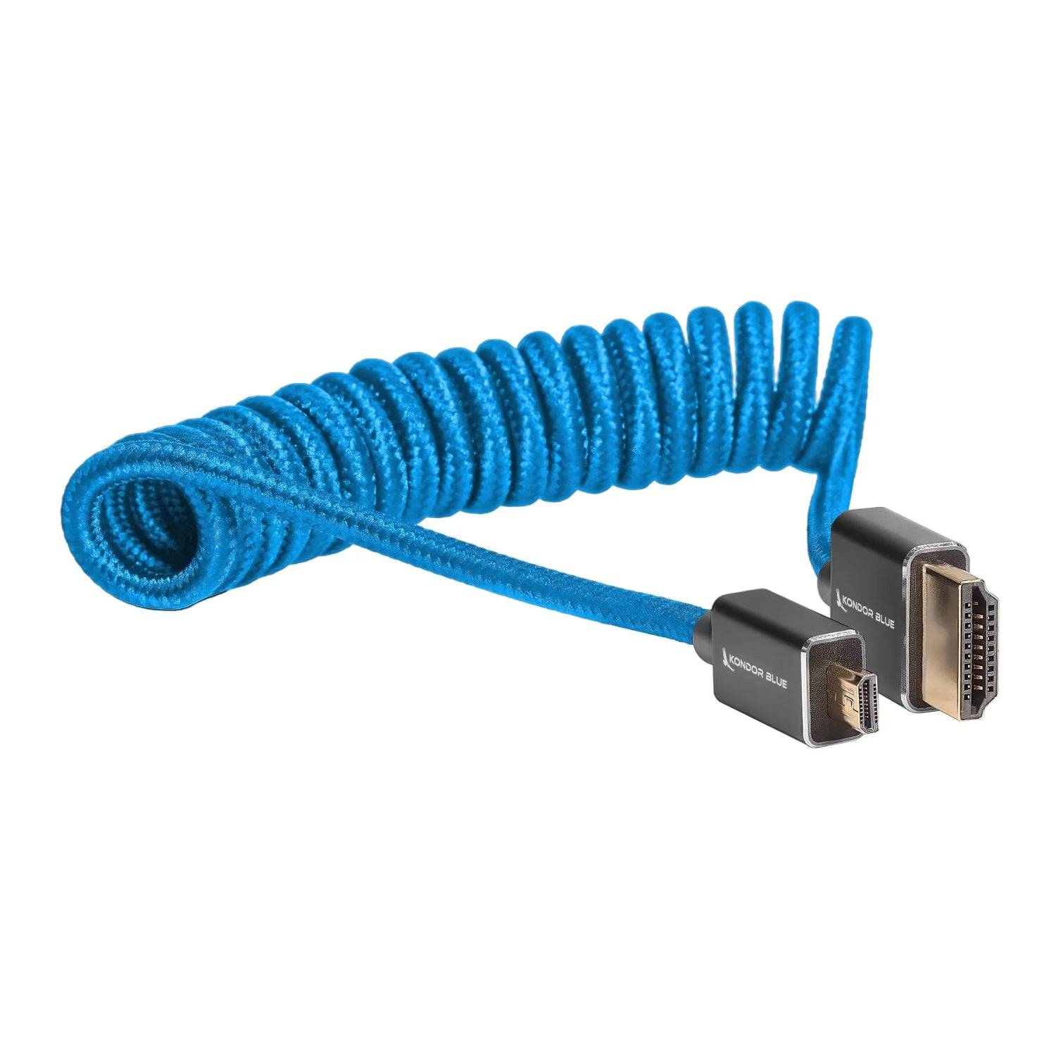 The coiled micro-HDMI to HDMI cable effortlessly connects cameras to on-camera monitors. It delivers 4K60, 18Gb/s, and 3D video.