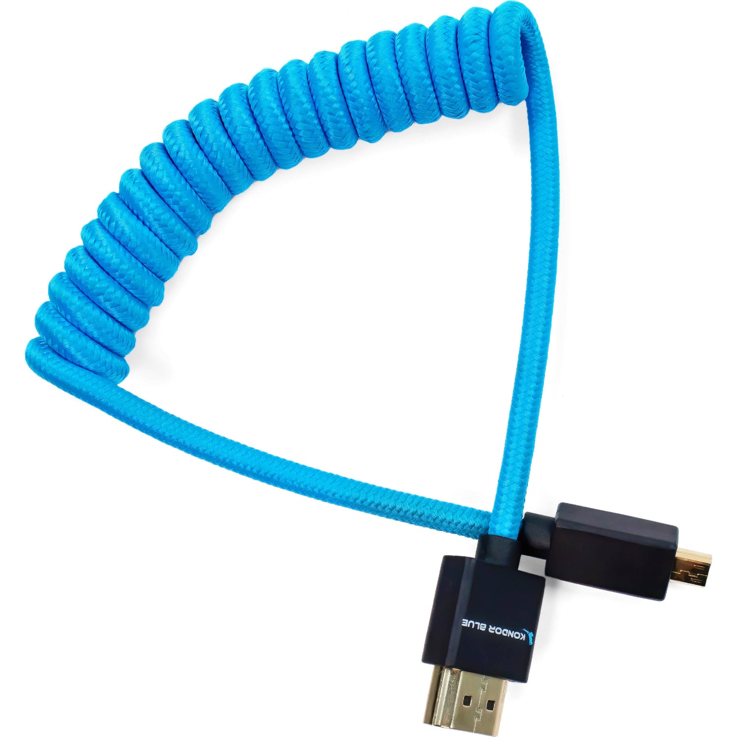 The coiled micro-HDMI to HDMI cable effortlessly connects cameras to on-camera monitors. It delivers 4K60, 18Gb/s, and 3D video.