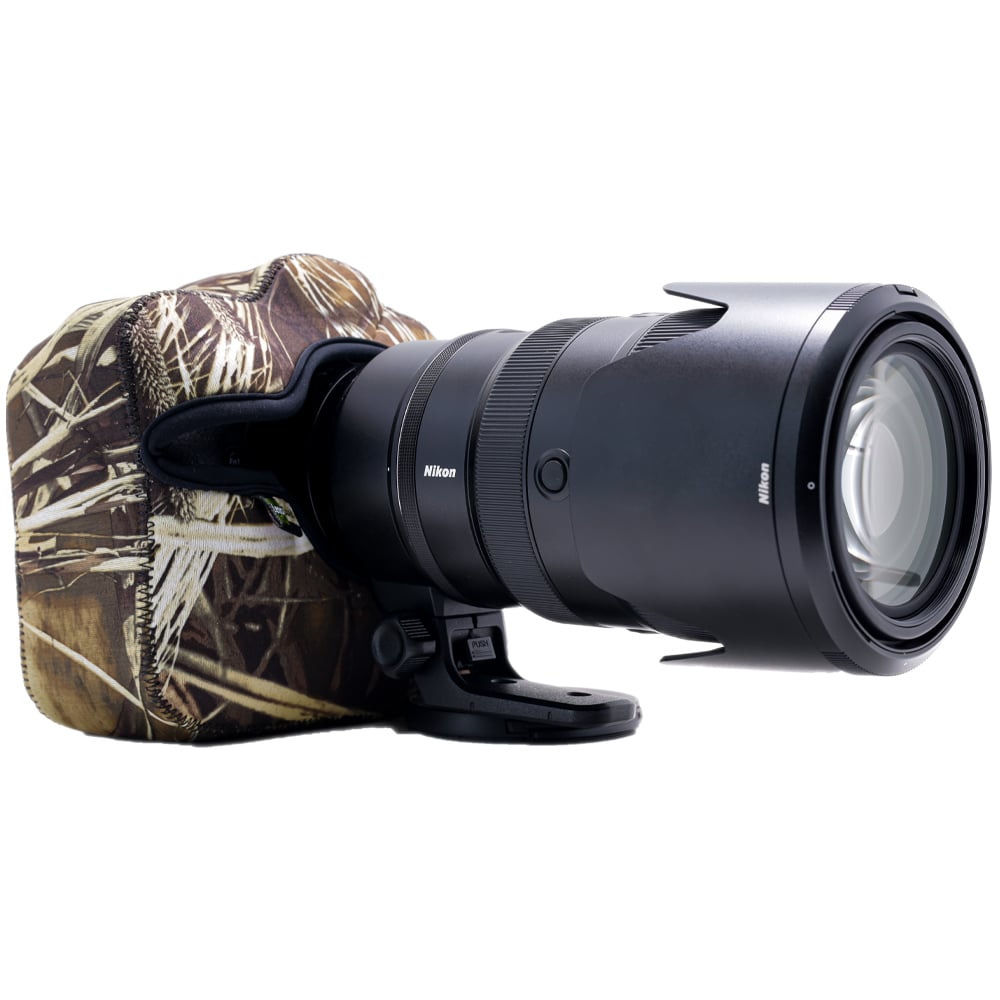 LensCoat BodyGuard Pro (Realtree) – camouflage protective cover designed to shield camera bodies from scratches, dust, and minor impacts.