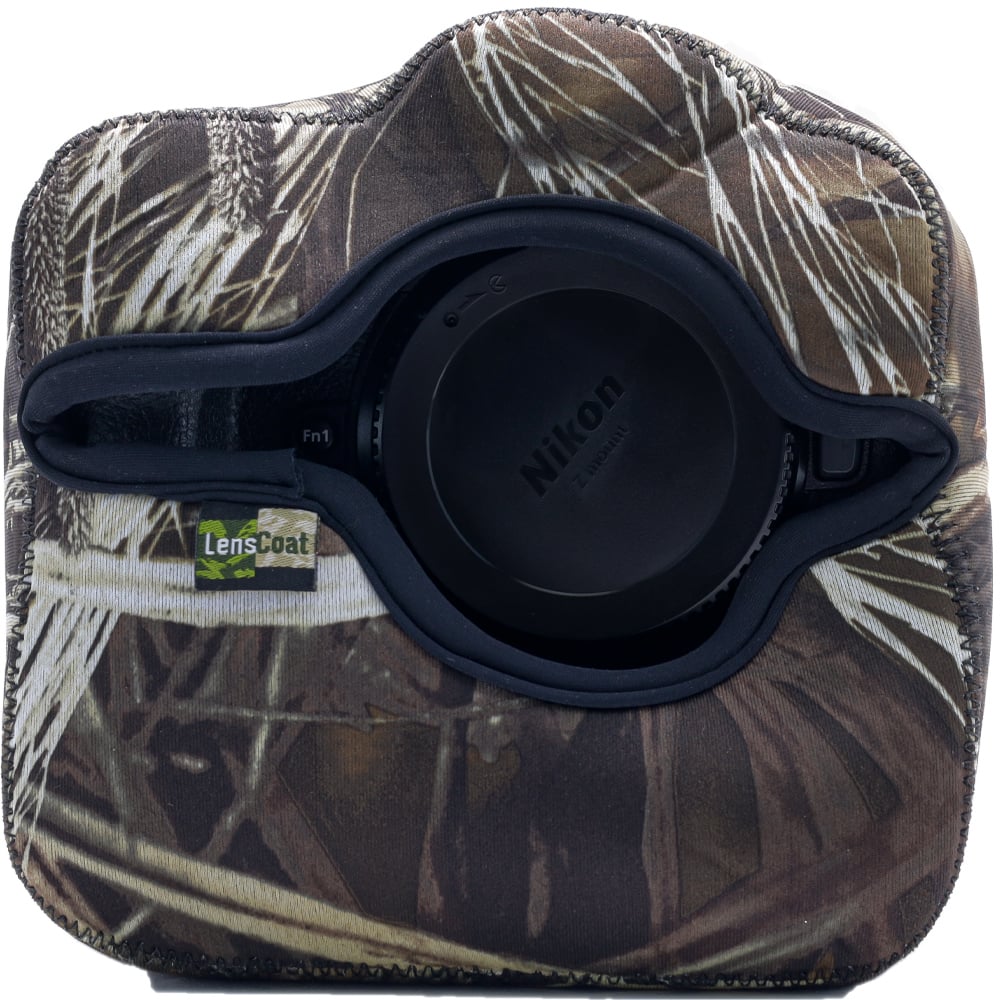 LensCoat BodyGuard Pro (Realtree) – camouflage protective cover designed to shield camera bodies from scratches, dust, and minor impacts.