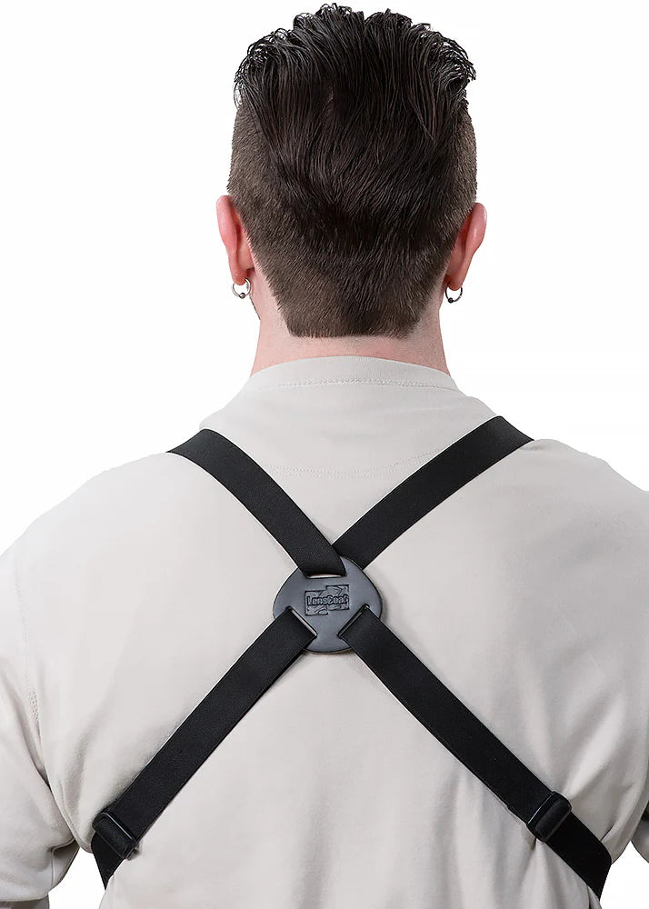 LensCoat Harness to show how it sits across the back.