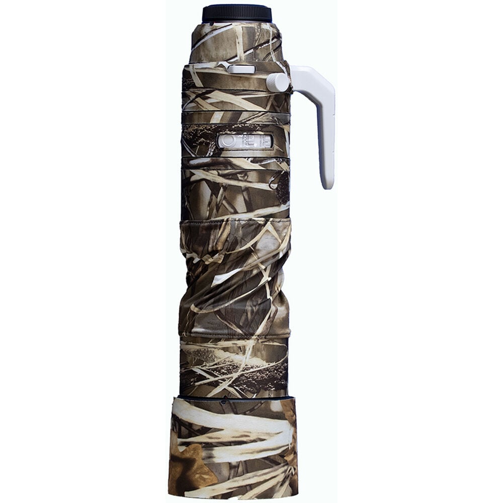 Camouflage-patterned umbrella with a white handle on a white background