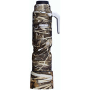 Camouflage-patterned umbrella with a white handle on a white background