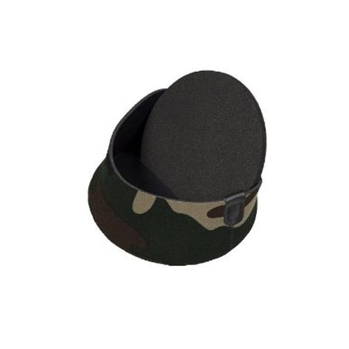 LensCoat Hoodie (Forest Green Camo) – protective lens cap cover for camouflage and gear safety.