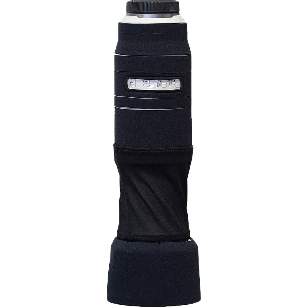 Black lens cover on a white background
