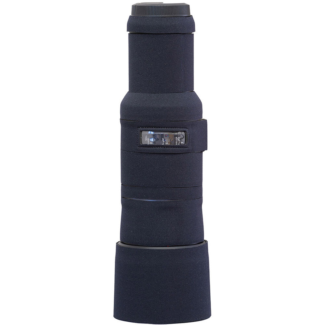 LensCoat neoprene cover for Canon RF 600mm f/11 IS STM, providing protection and camouflage for wildlife and outdoor photography.