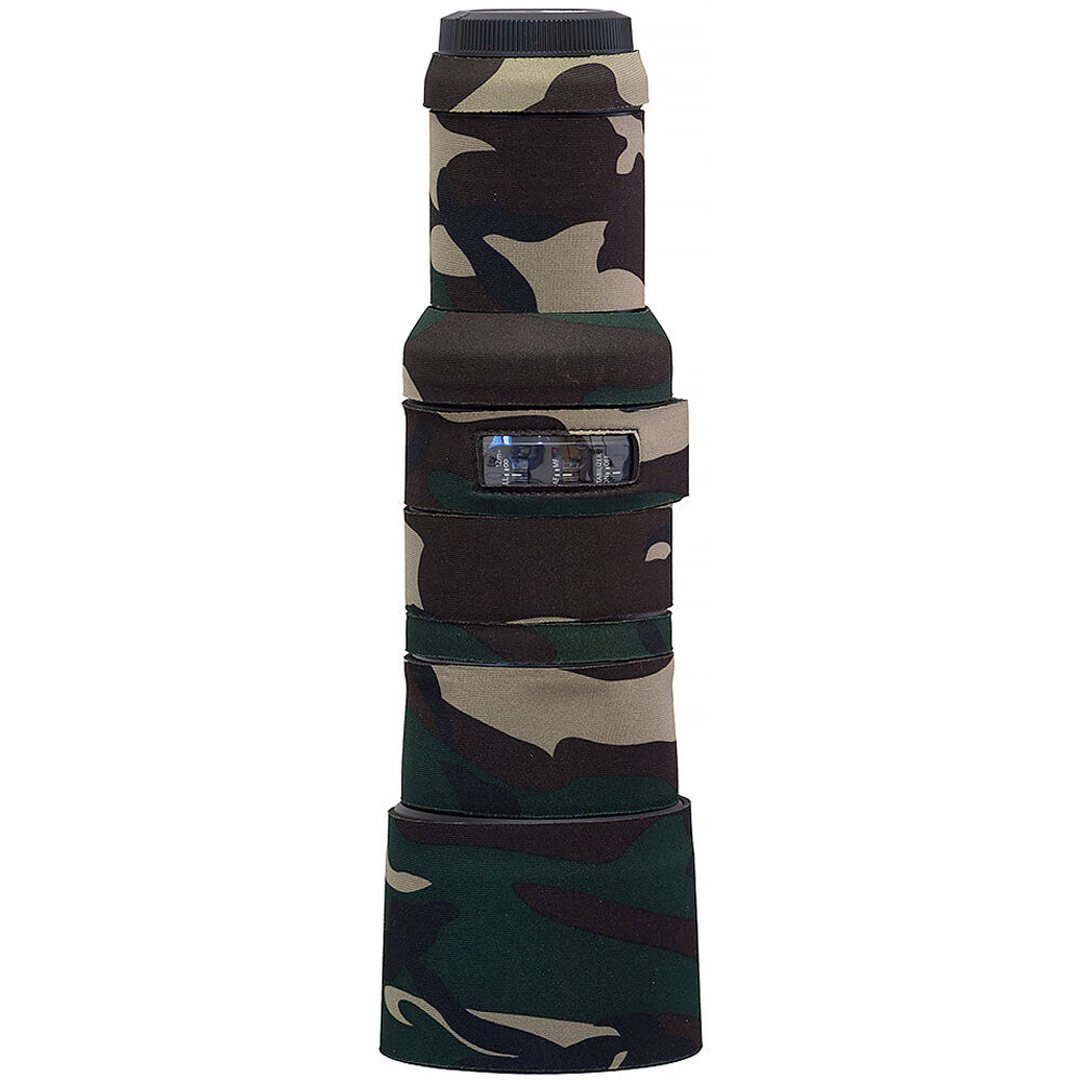 LensCoat neoprene cover for Canon RF 600mm f/11 IS STM, providing protection and camouflage for wildlife and outdoor photography.