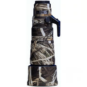 Camouflage-patterned binoculars on a white background