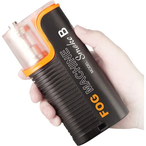 Lensgo handheld fog machine smoke B model, compact portable fogger for visual effects in photography and video.