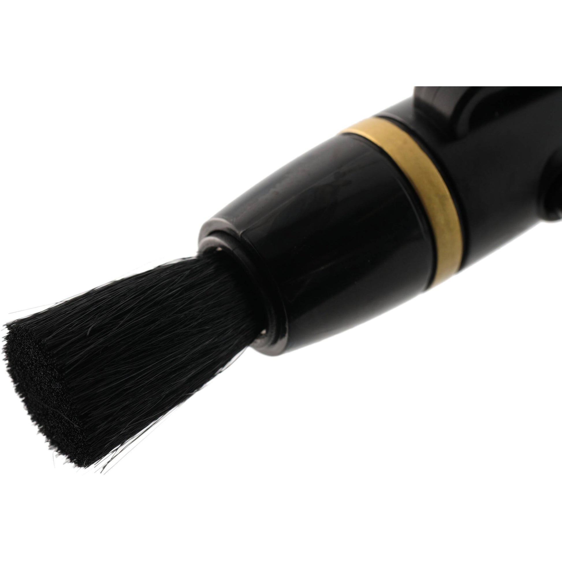 Black brush with bristles on a white background