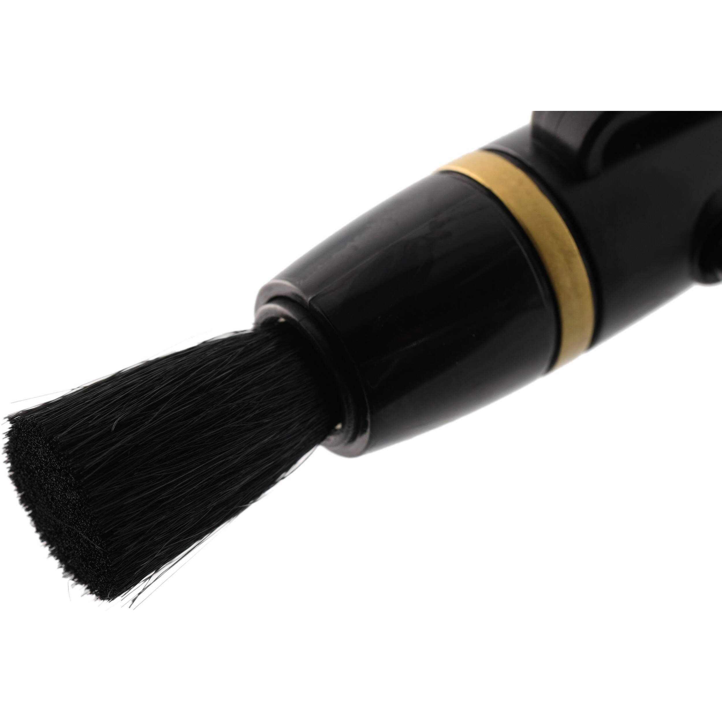 Black brush with bristles on a white background