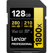 Enjoy a super-fast read speed of 280MB/s with the Lexar 128GB Professional 1800x UHS-II Memory Card. A great addition to your kit and for post-production.