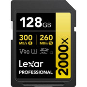 Capture high-quality images and record Full HD, 3D, and even 4K video with the 128GB Professional 2000x UHS-II SDXC Memory Card from Lexar. 