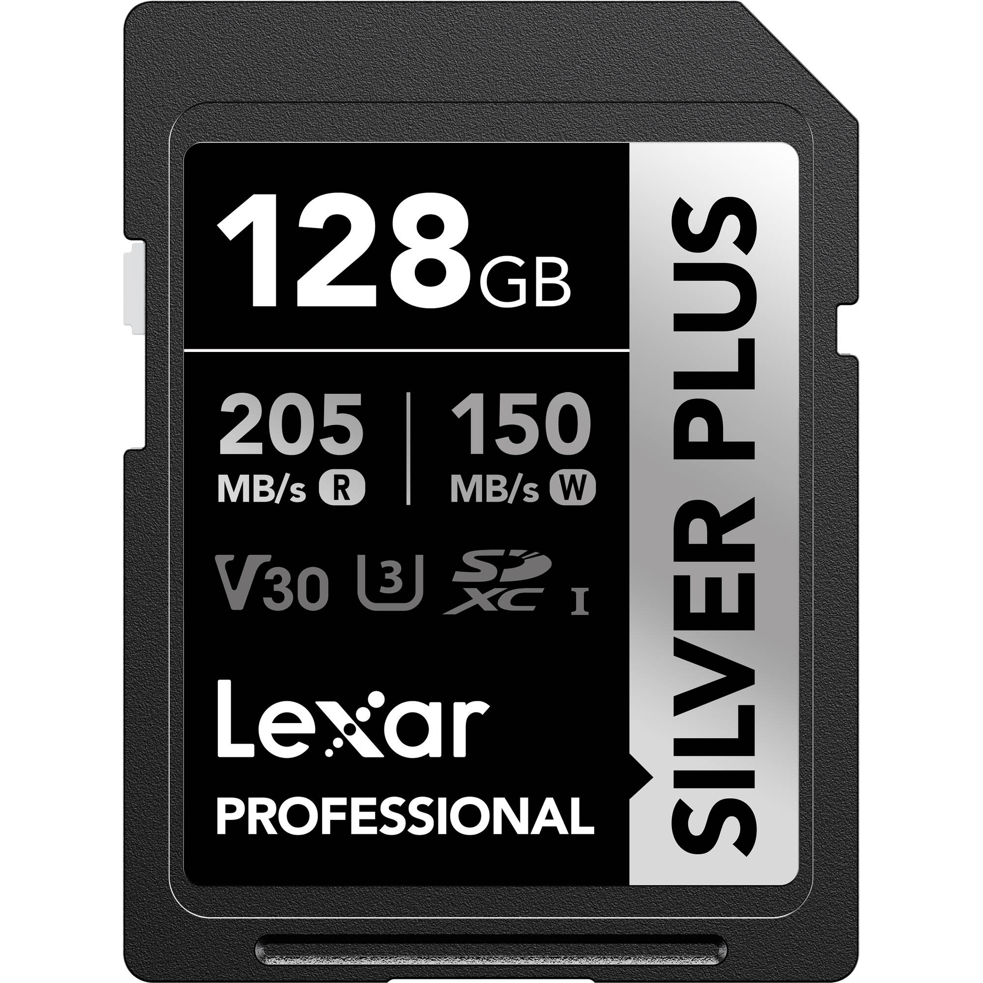 This Lexar 128GB Memory Card boasts exceptional read/write speeds and captures smooth, high-quality full HD video.