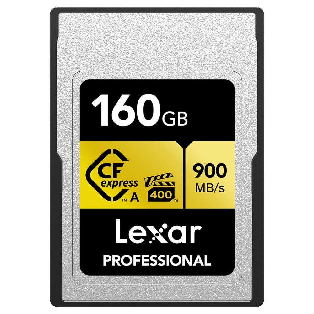 Lexar 160GB CFexpress Type A Card Gold Series, 900MB/s, for professional photo and video capture.