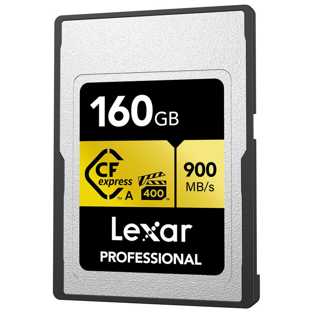 Lexar 160GB CFexpress Type A Card Gold Series, 900MB/s, for professional photo and video capture.
