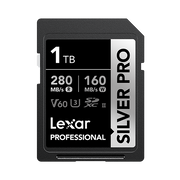 Lexar Professional Silver Pro 1TB SD card on a white background