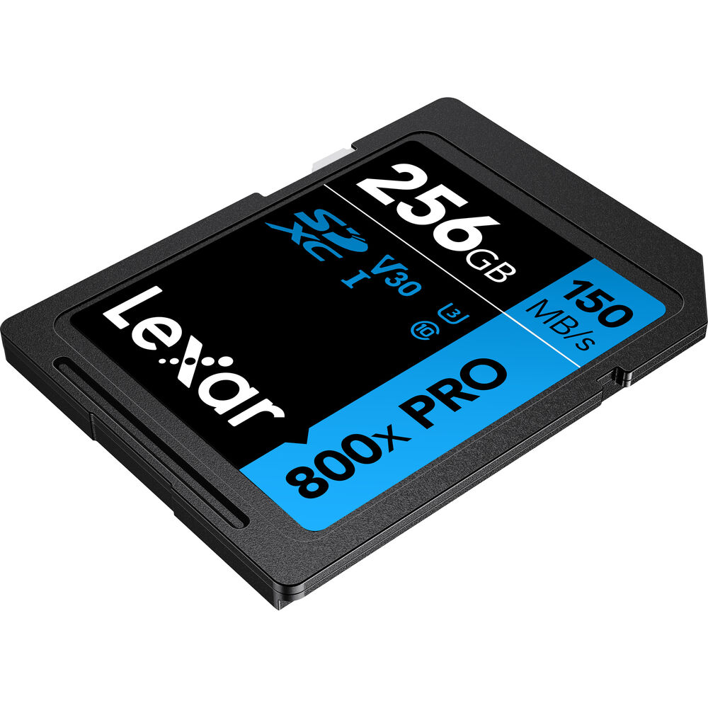 Lexar 256GB SD card on a white background