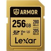 Rugged Lexar SD card with IP68 rating and 280MB/s read speed.
