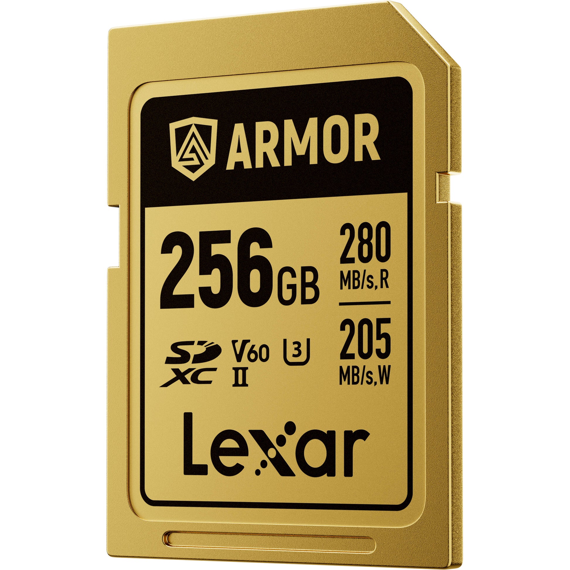 Rugged Lexar SD card with IP68 rating and 280MB/s read speed.