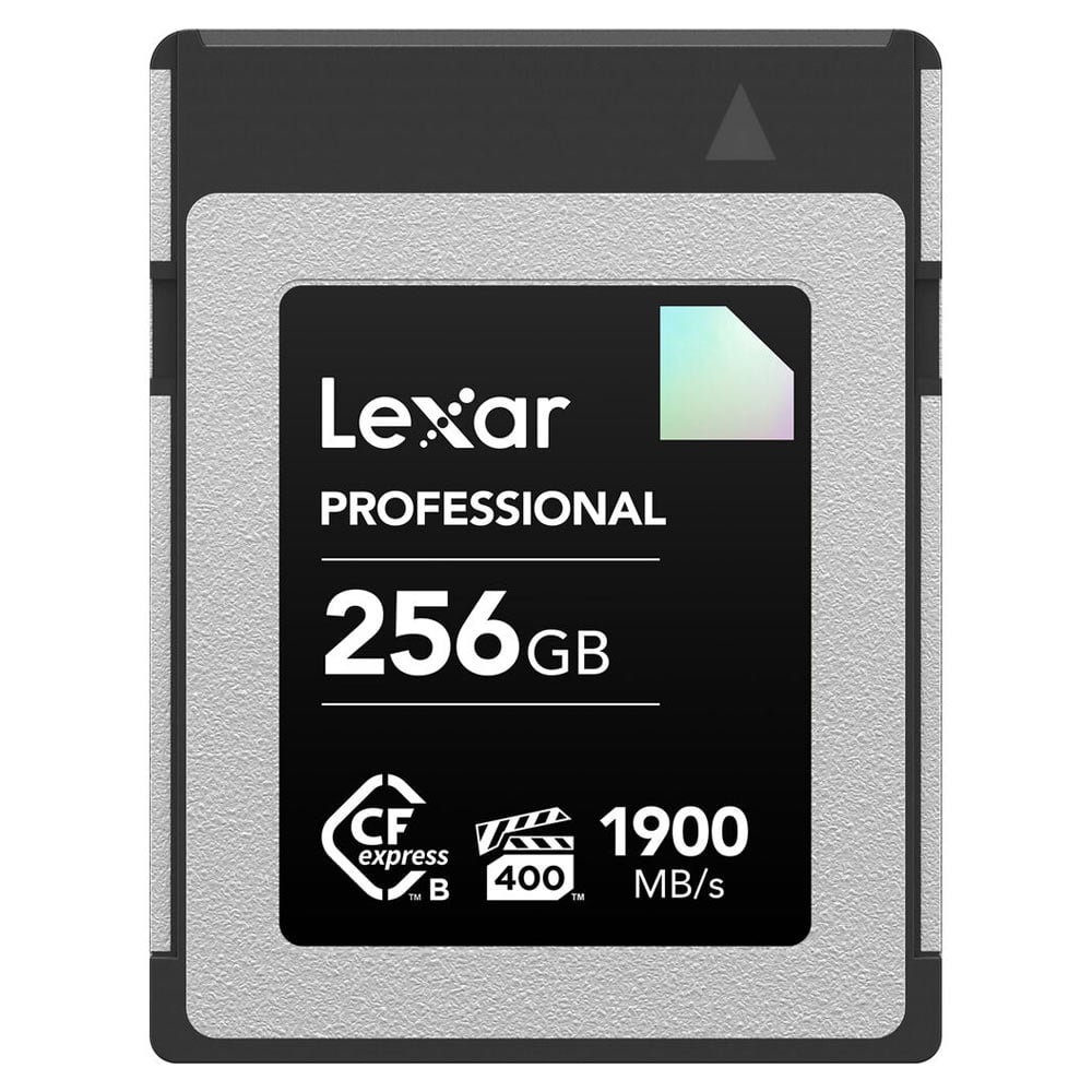 Lexar Professional 256 GB CFexpress Type B Diamond memory card.