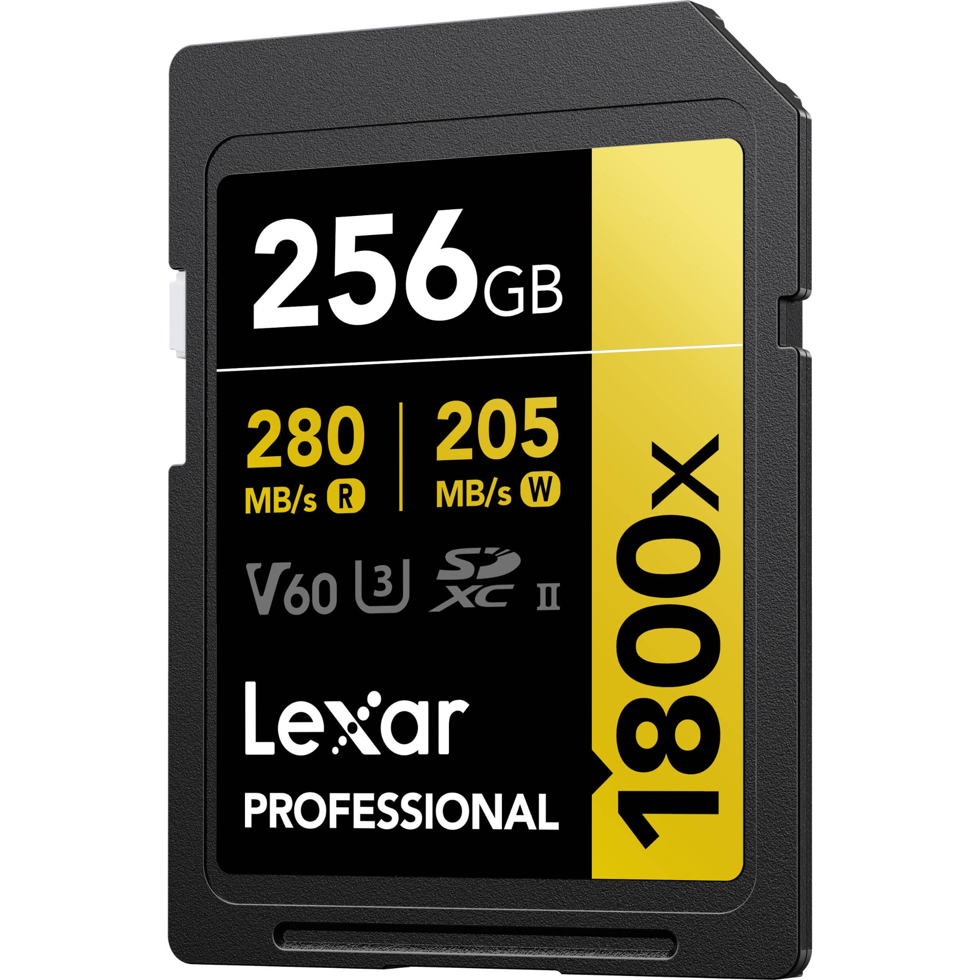 Capture high-quality images and record 4K, 3D, and Full HD video with the Lexar 256GB Professional 1800x UHS-II Memory Card. Features 270 MB/s read speed.