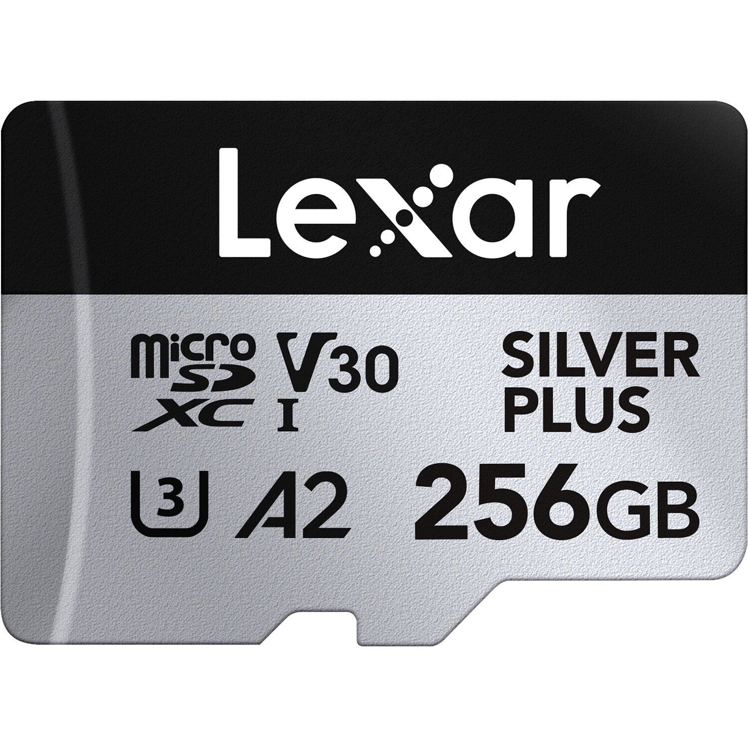 Lexar Professional Silver Plus microSDXC UHS-I Memory Card + SD Adaptor – dependable high-speed storage for 4K video, photos, and fast data transfers.