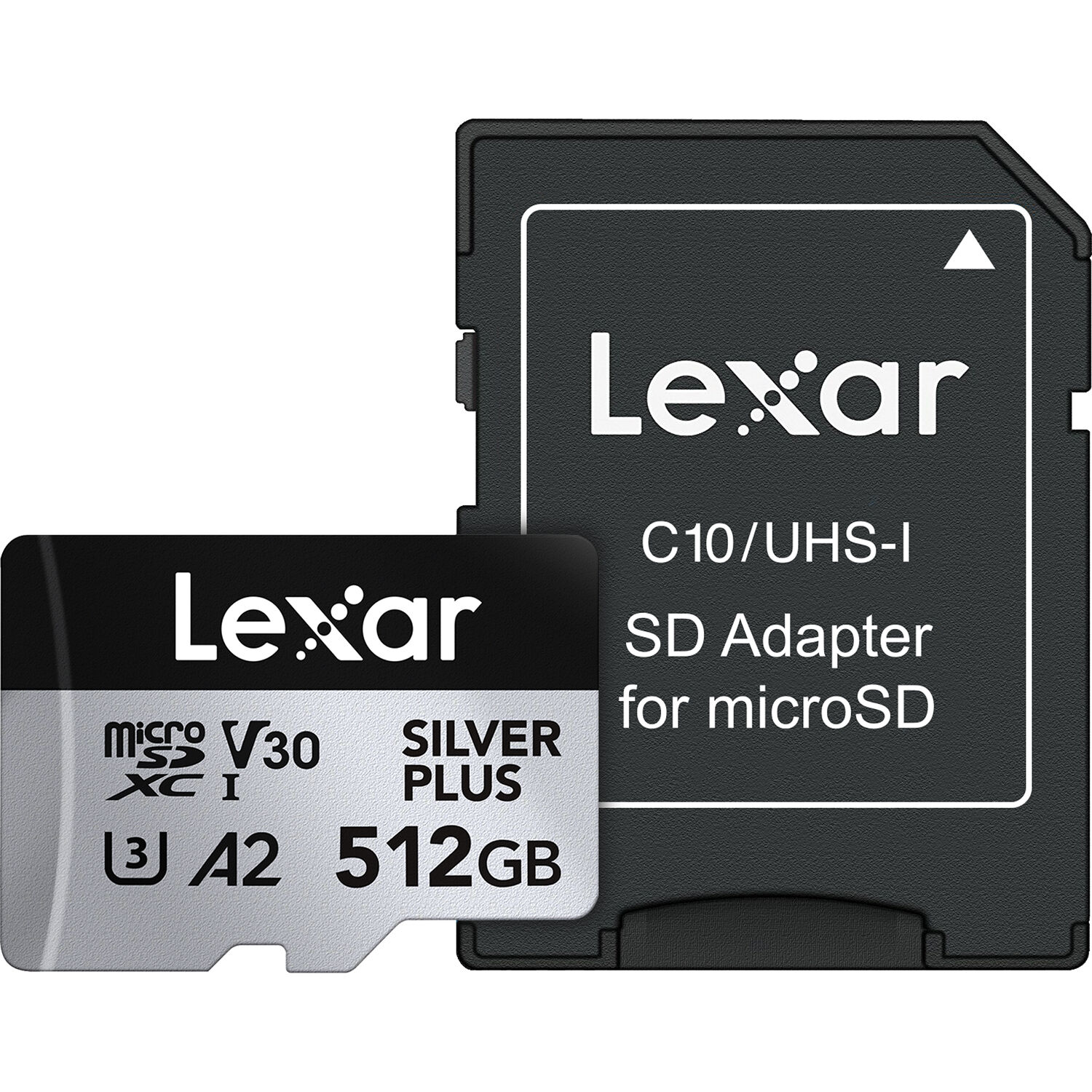 Lexar Professional Silver Plus microSDXC UHS-I Memory Card + SD Adaptor – dependable high-speed storage for 4K video, photos, and fast data transfers.