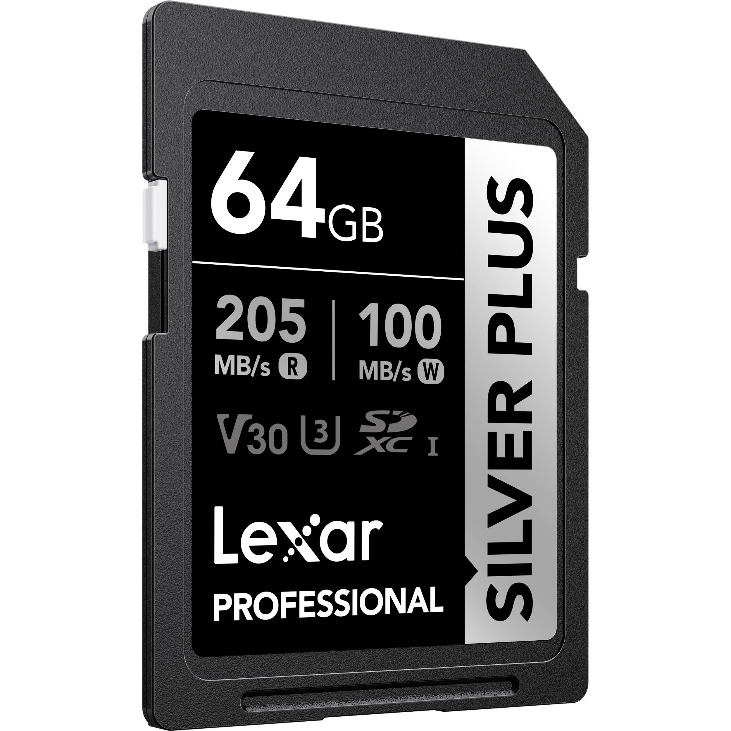 64GB Lexar Professional SD card on a white background