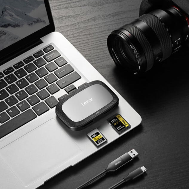 Lexar Professional CFexpress Type A USB 3.2 Gen 2 Card Reader – high-speed reader for fast file transfers from CFexpress Type A memory cards to computers.