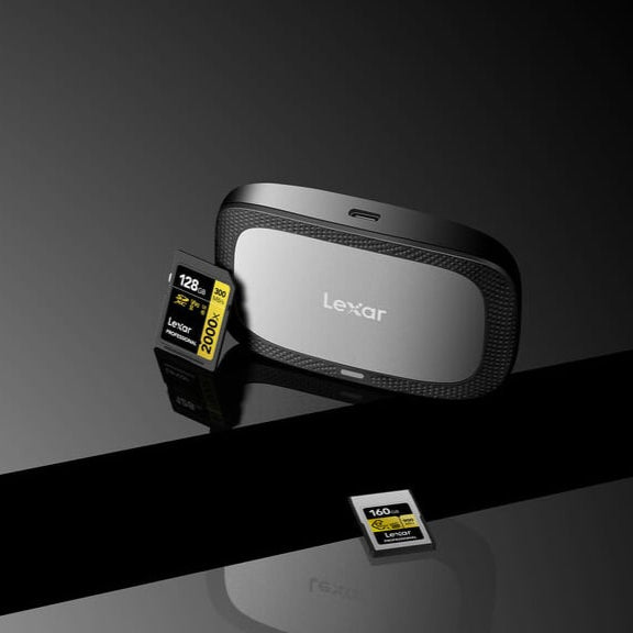 Lexar Professional CFexpress Type A USB 3.2 Gen 2 Card Reader – high-speed reader for fast file transfers from CFexpress Type A memory cards to computers.