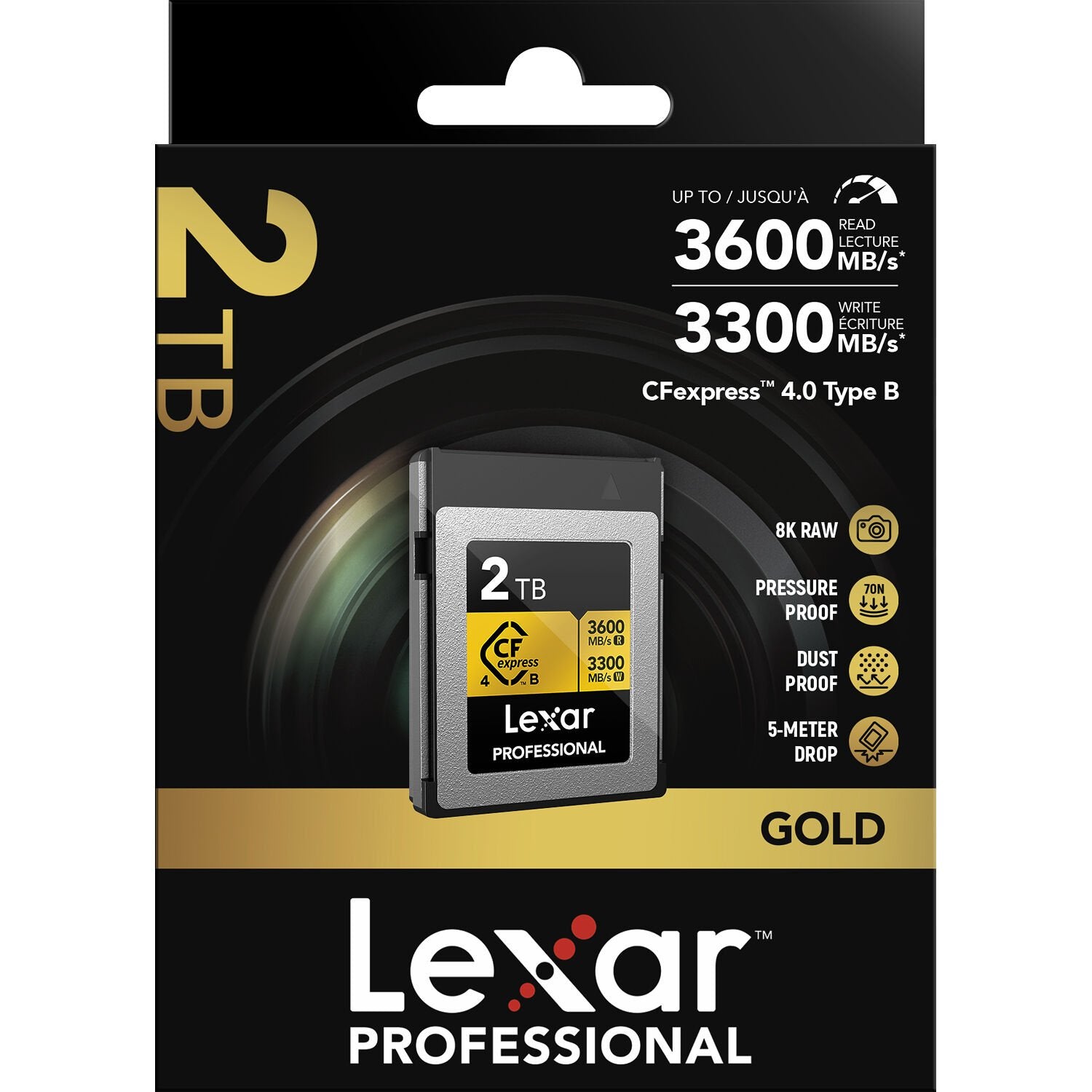 Capture high-quality 8K footage without delays using the Lexar CFexpress 4.0 Type B 2TB card, offering read speeds of 3600MB/s and write speeds of 3300MB/s.