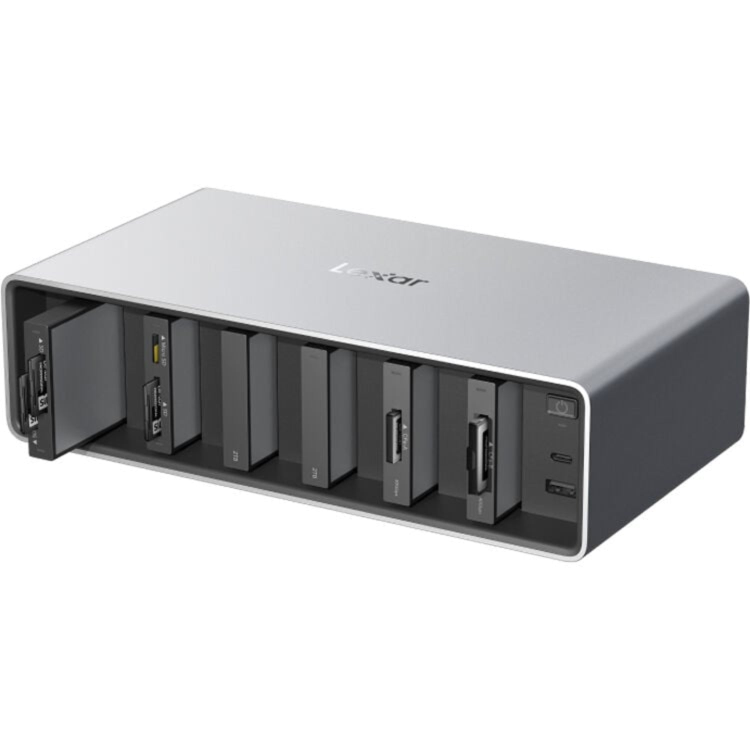 The Lexar Professional Workflow Dock delivers lightning-fast 40Gb/s Thunderbolt 4 connectivity for seamless and high-speed data transfer.