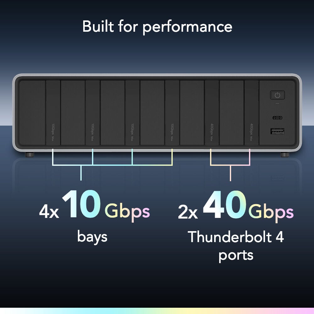 The Lexar Professional Workflow Dock delivers lightning-fast 40Gb/s Thunderbolt 4 connectivity for seamless and high-speed data transfer.