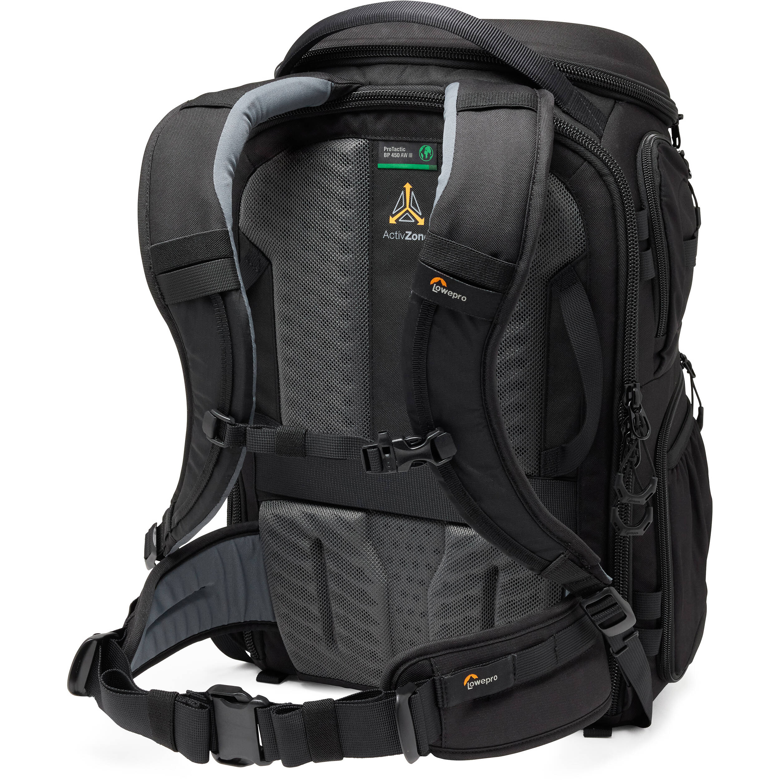 Lowepro ProTactic BP 450 AW III black professional camera backpack with 28L capacity