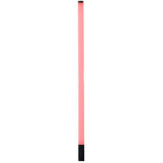 Luxceo M1S RGB LED light bar (85 cm) in red glow, slim tube with black handle for handheld or tripod mounting.