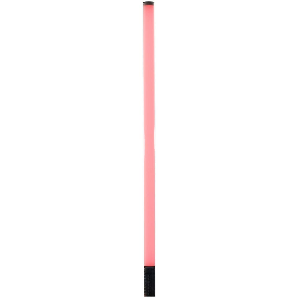 Luxceo M1S RGB light bar 120 cm – slender tube LED with glowing red hue, black base.