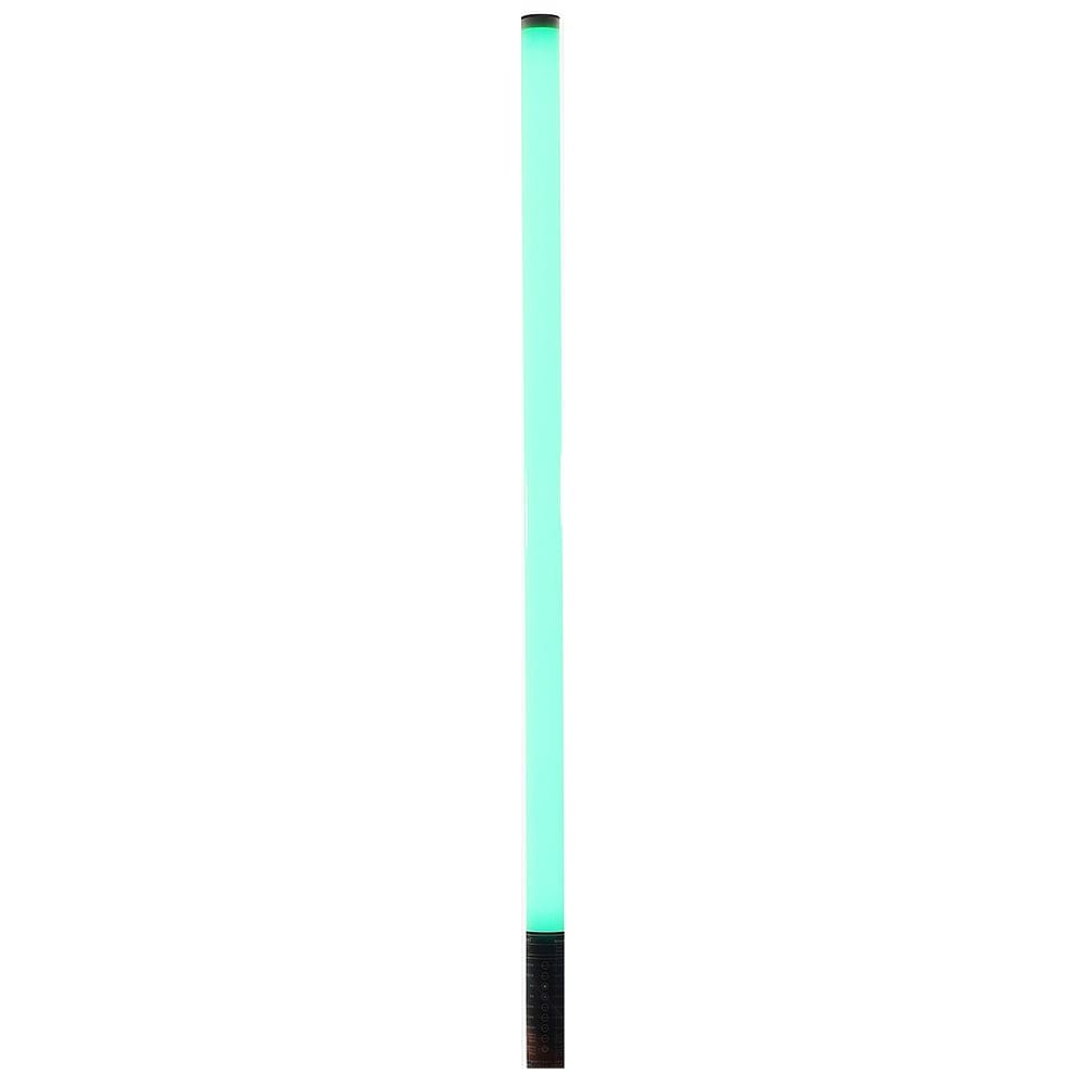 Luxceo M1S RGB light bar 120 cm – slender tube LED with glowing red hue, black base.